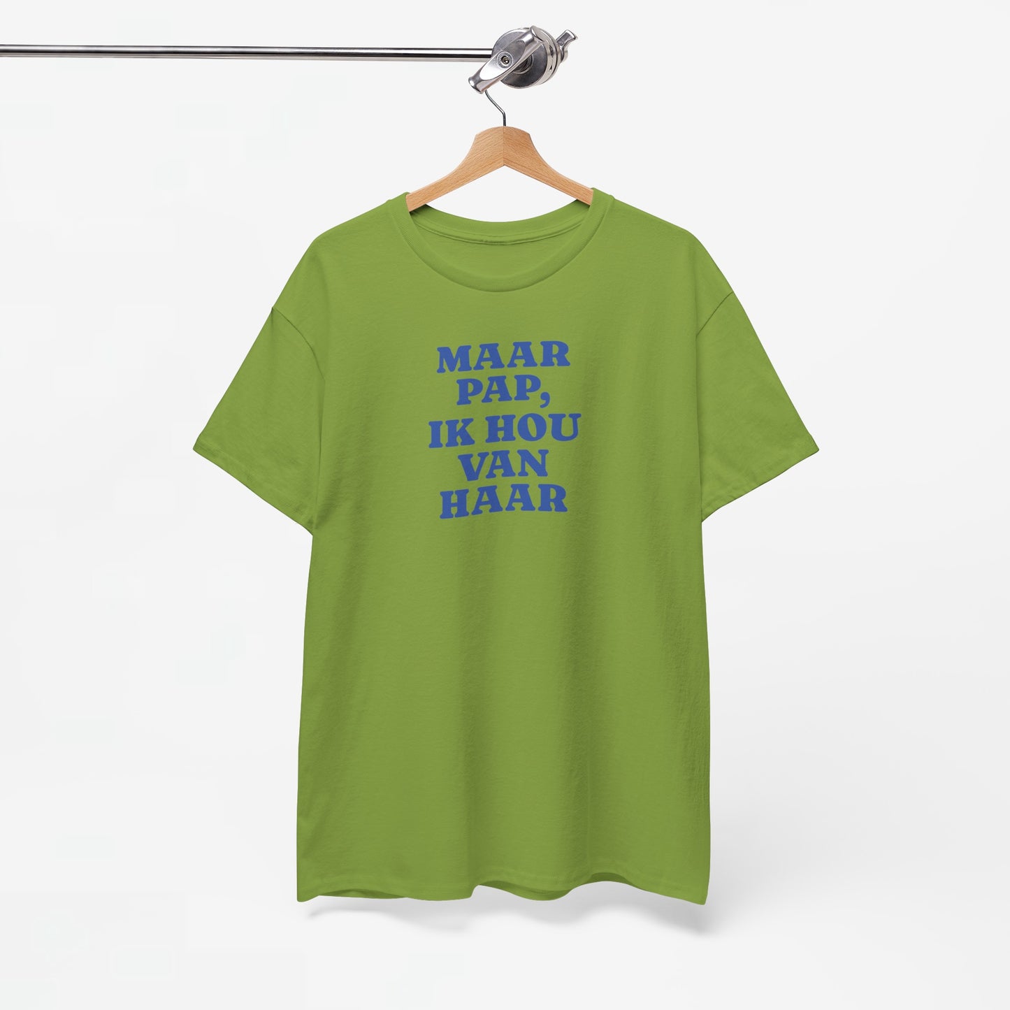 Gay Pride T-shirt -  Maar Pap, Ik Hou Van Haar (blauw tekst) - Oversized Tee