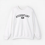 Witte trui met opdruk 'ACCOUNTANT' en rond logo 'NL'.