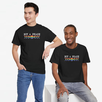 Gay Pride T-shirt - Not a phase (witte tekst) - Oversized #2