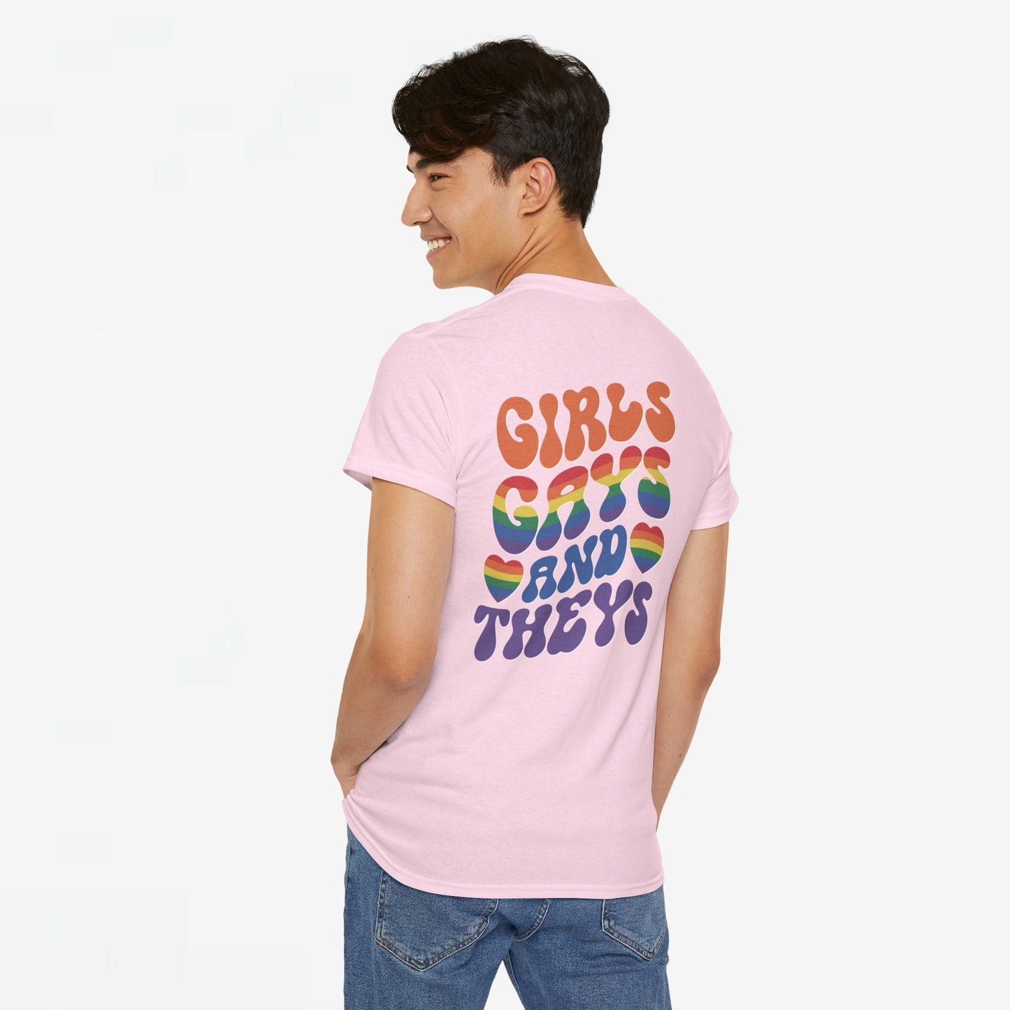 Gay Pride T-shirt - Girls Gays and Theys - Back Print - Oversized #21