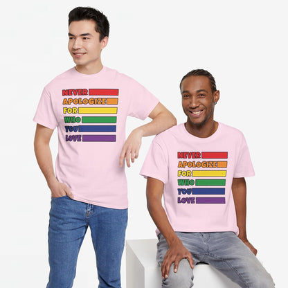 Gay Pride T-shirt - Never Apologize For Who You Love - Oversized #16