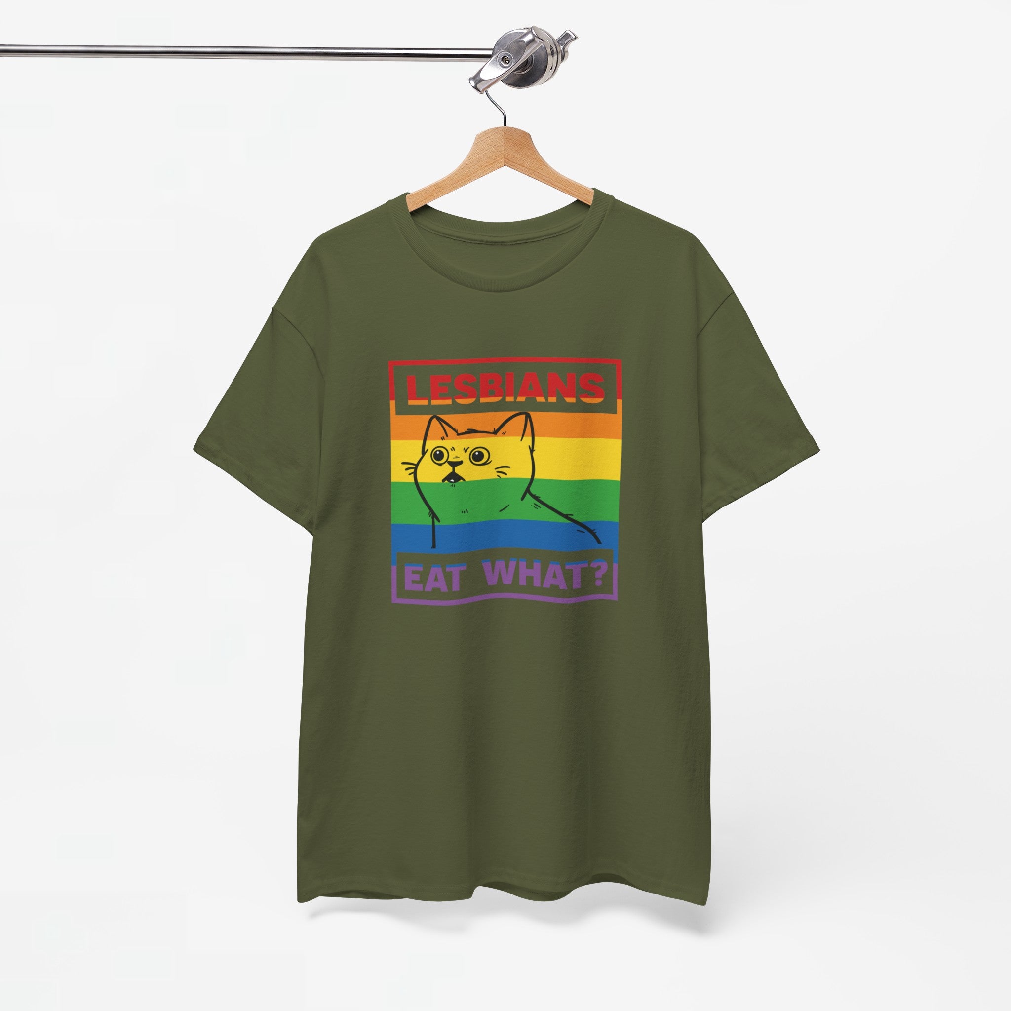 Gay Pride T-shirt - Lesbians Eat What? - Oversized #5