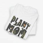 Wit oversized T-shirt met 'Plant Mom'-opdruk en plant- en bloemillustraties