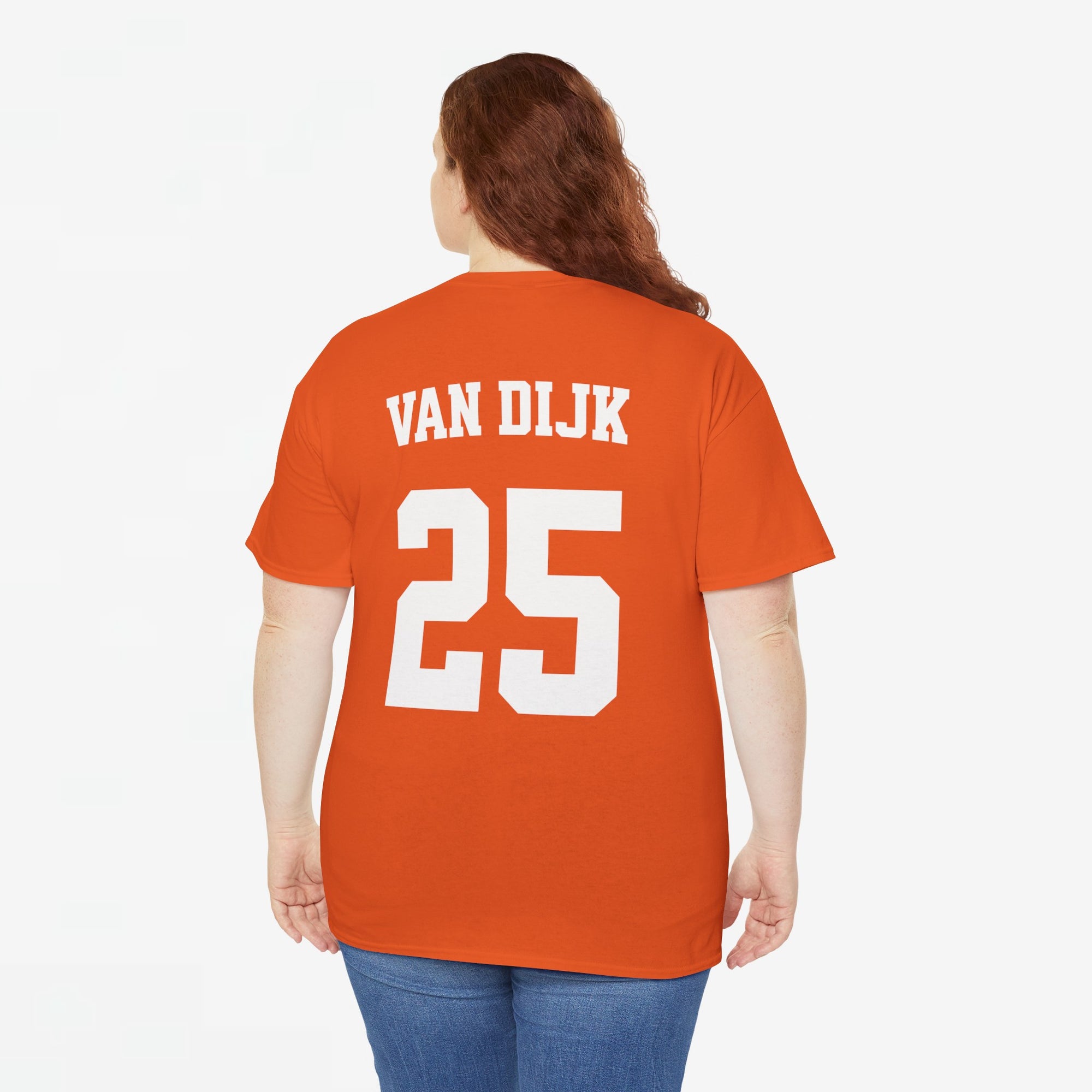 Oranje T-shirt voor EK, WK en Koningsdag - Personaliseer met Naam & Rugnummer - LEEUW + Naam (witte tekst)