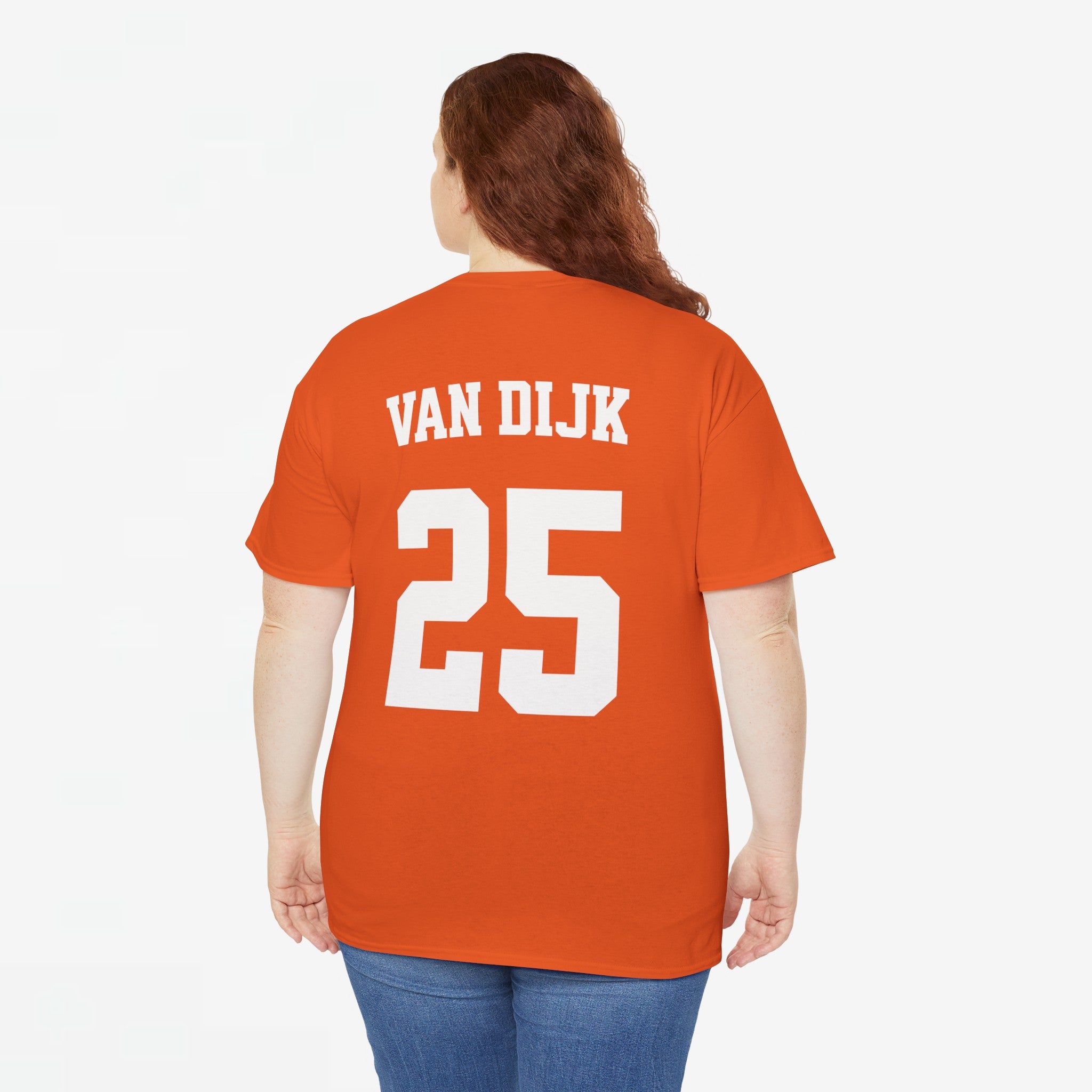 Oranje T-shirt voor EK, WK en Koningsdag - Personaliseer met Naam & Rugnummer - LEEUW + Naam (witte tekst)