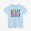 Gay Pride T-shirt - Love is about heart, not parts - Oversized #31