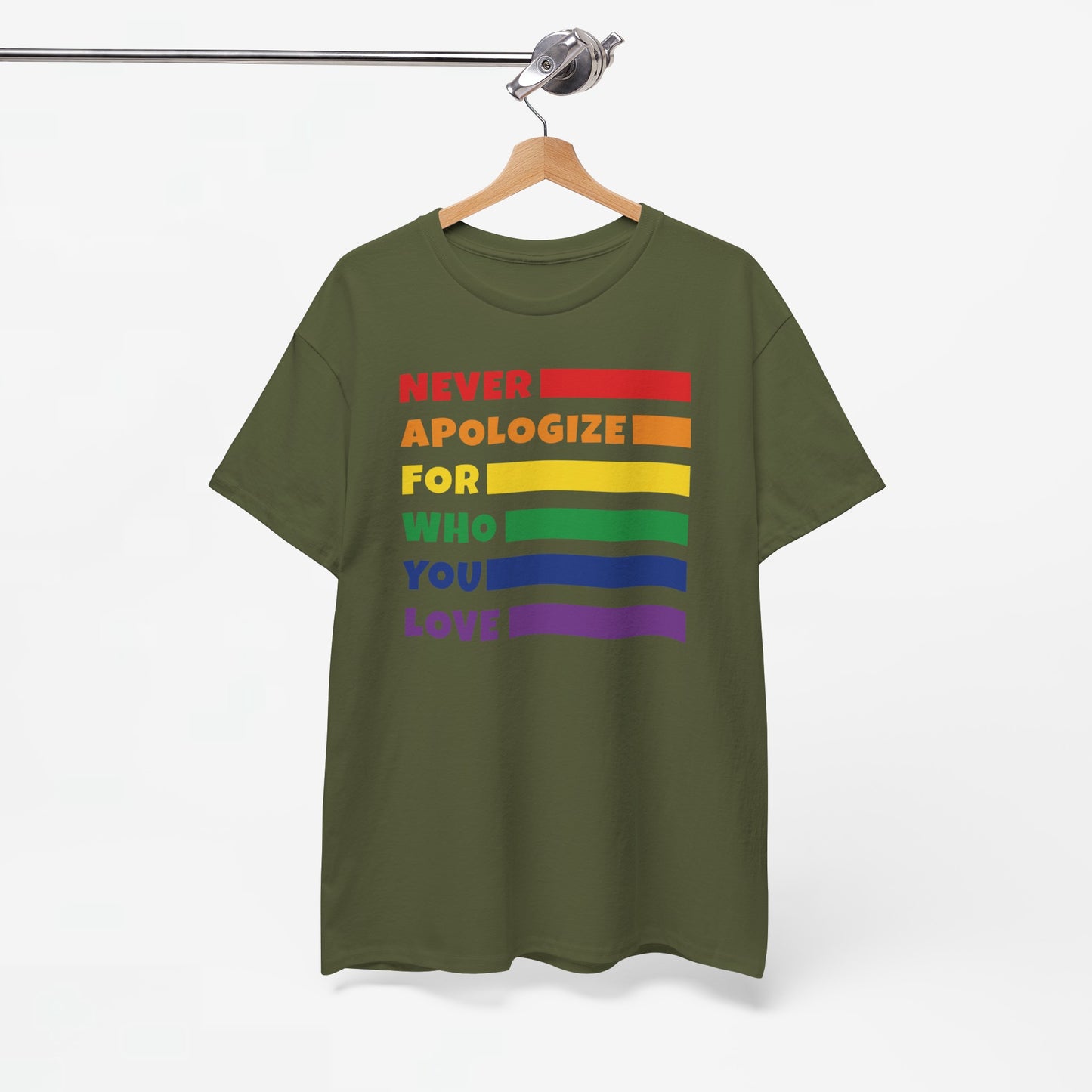 Gay Pride T-shirt - Never Apologize For Who You Love - Oversized #15