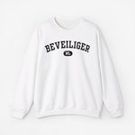 Witte trui met ronde hals en BEVEILIGER-print met NL-logo