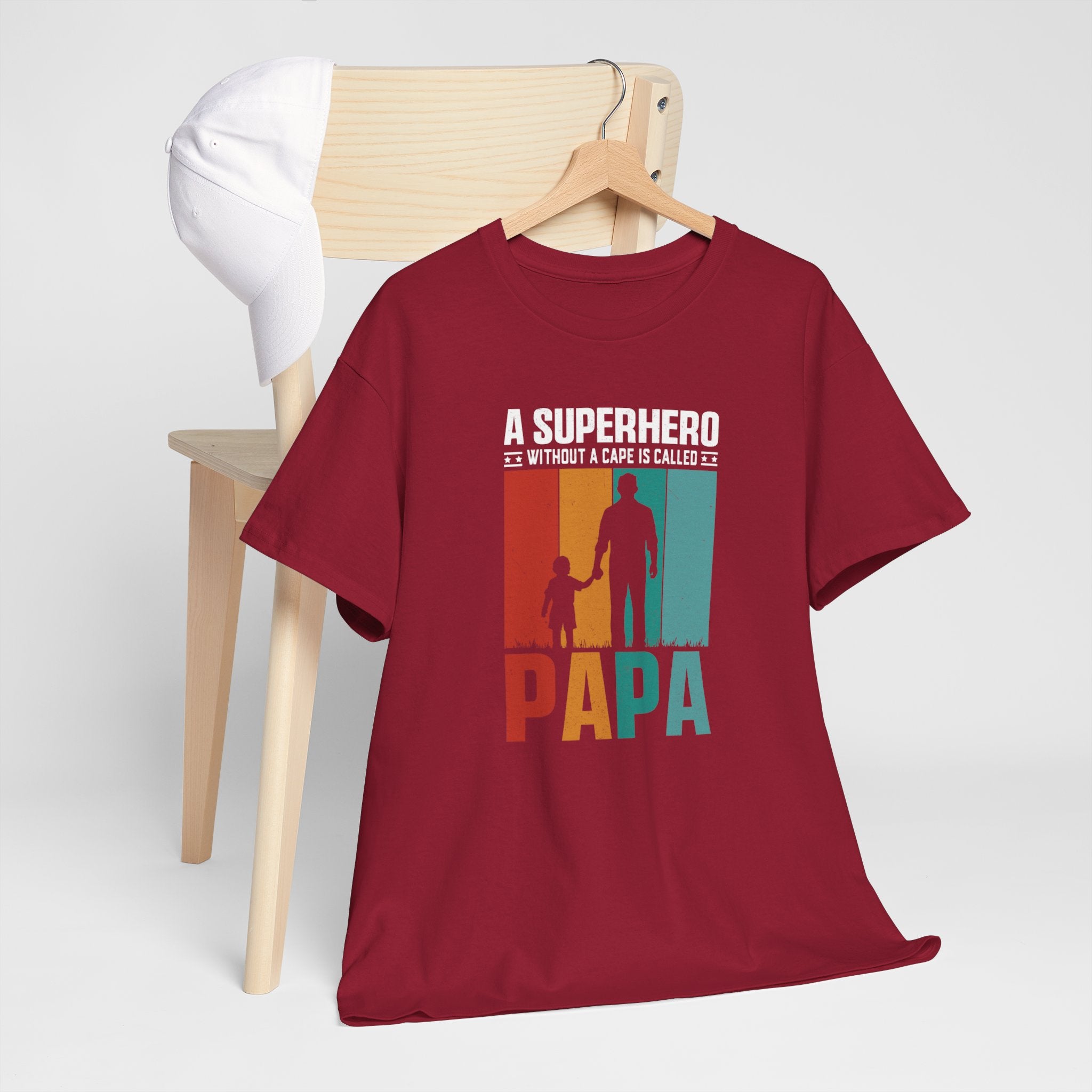 Vaderdag Papa Cadeau - T-shirt - A Superhero without a cape is called PAPA - Oversized #24