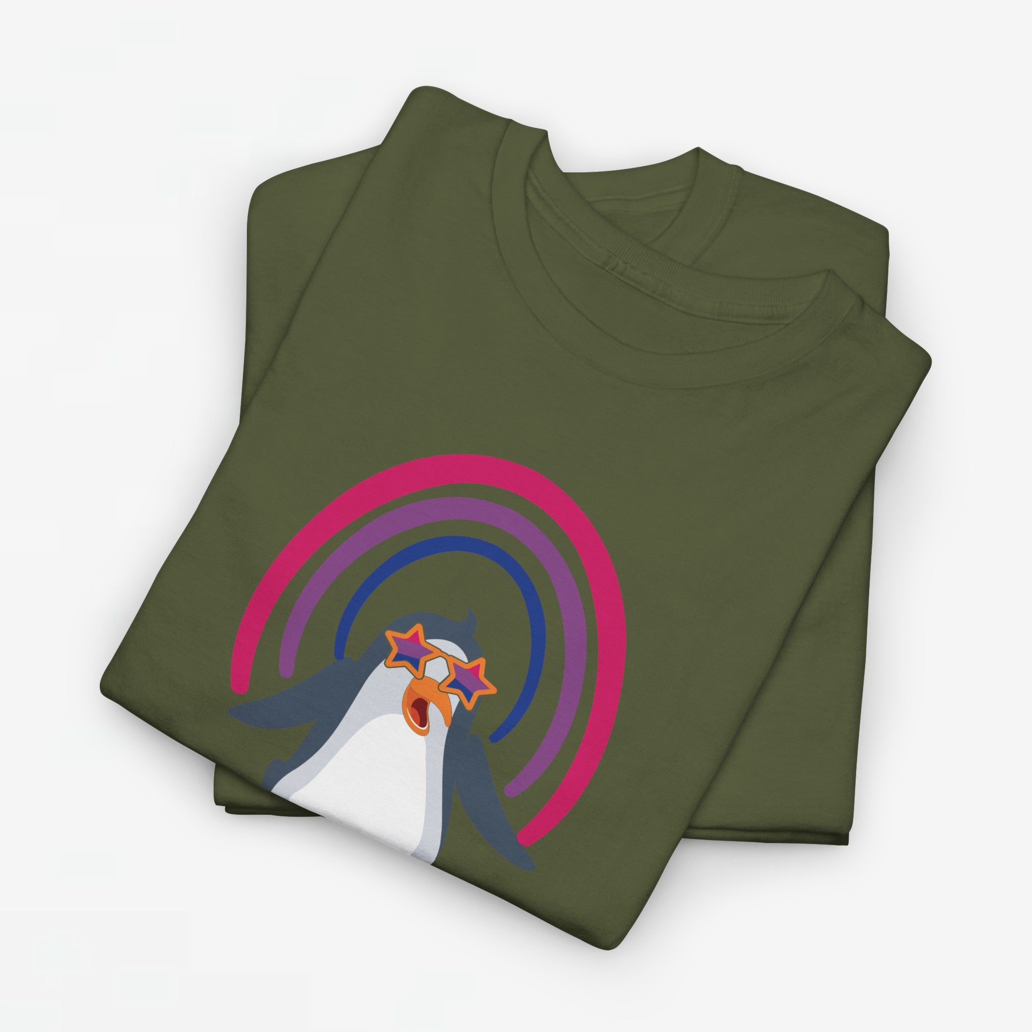 Gay Pride T-shirt - Bi Penguin - Oversized #59
