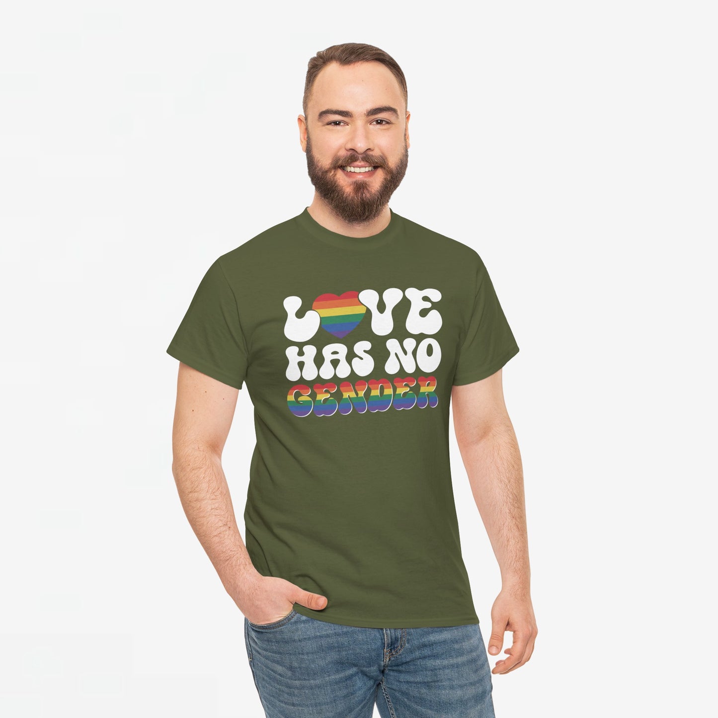 Gay Pride T-shirt - Love Has No Gender - Oversized #20