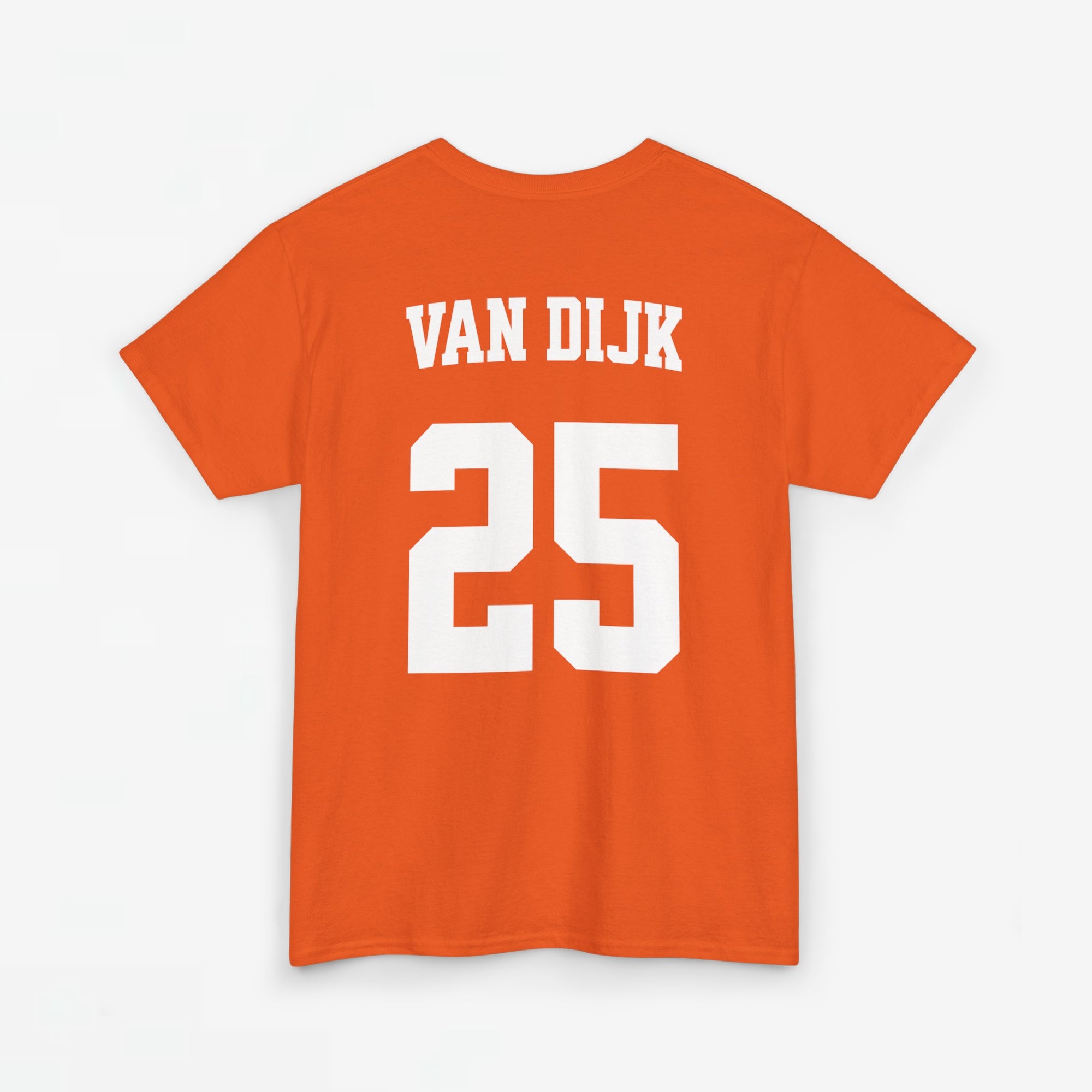 Oranje T-shirt voor EK, WK en Koningsdag - Personaliseer met Naam & Rugnummer - LEEUW + Naam (witte tekst)