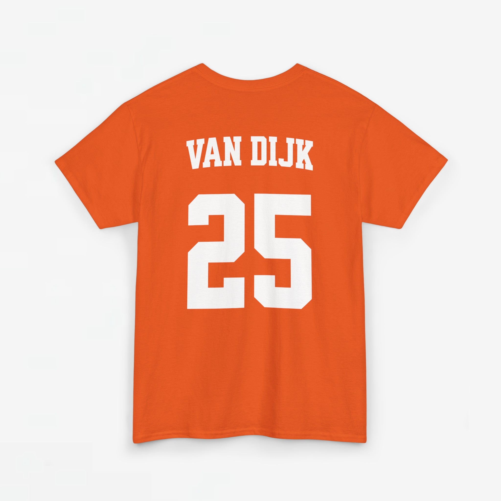 Oranje T-shirt voor EK, WK en Koningsdag - Personaliseer met Naam & Rugnummer - LEEUW + Naam (witte tekst)