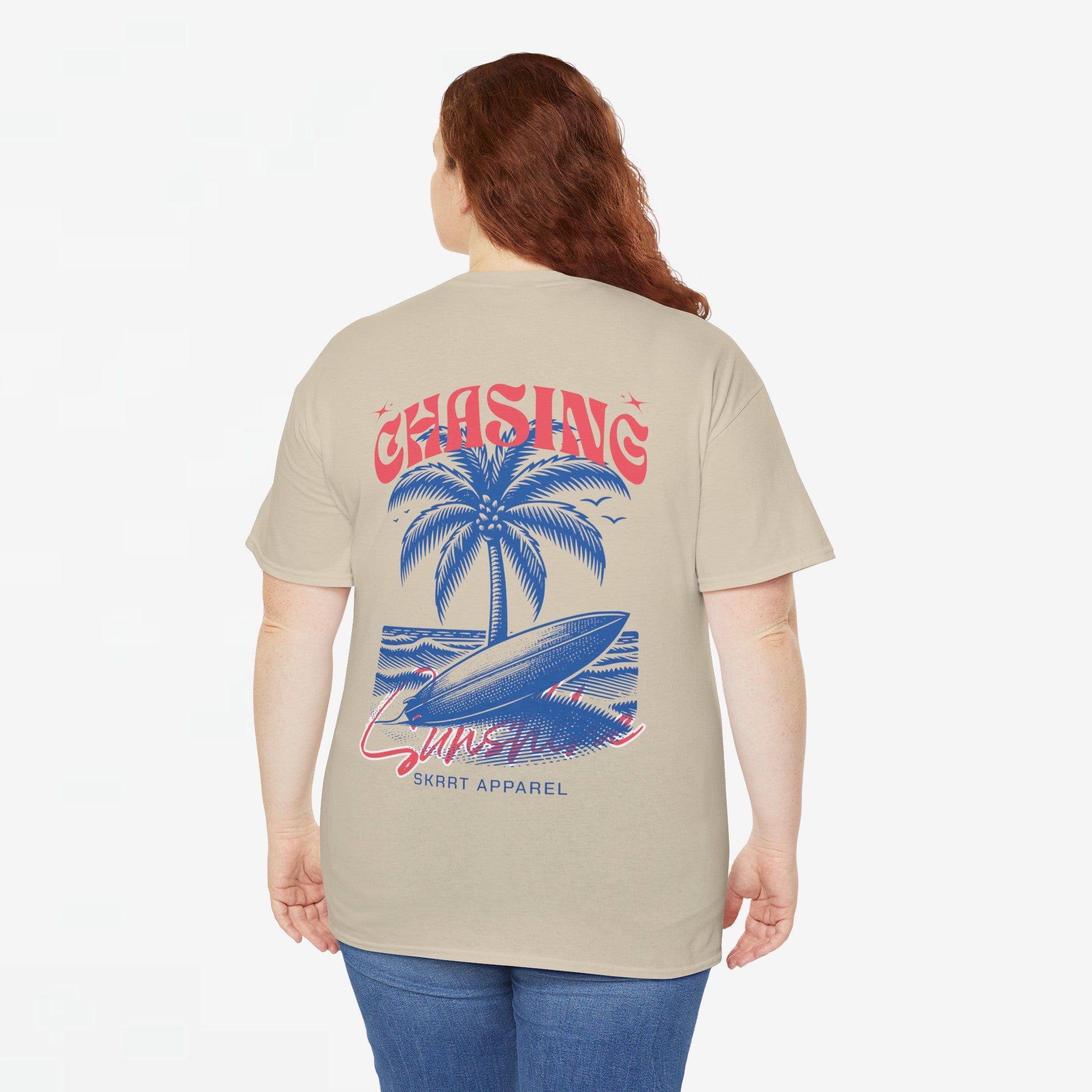 Zomer T-shirt voor Dames - Skrrtshirt Zomervakantie Oversized Tee #6 - Chasing Sunshine
