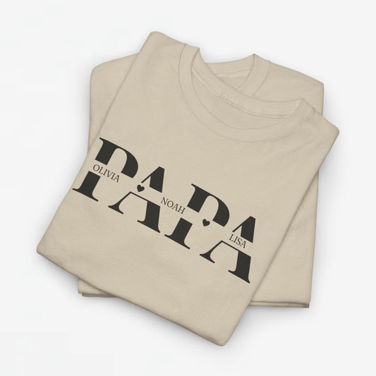 Gepersonaliseerde Vaderdag Papa Cadeau - T-shirt - Papa met namen