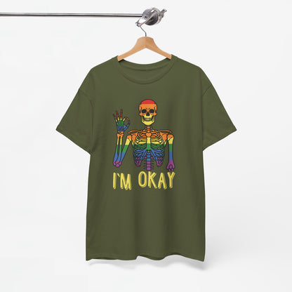 Gay Pride T-shirt - Skelet I'm Okay - Oversized #69