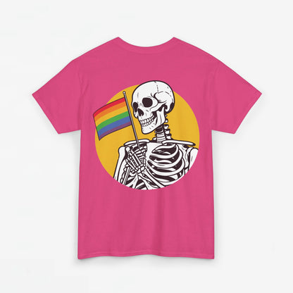 Gay Pride T-shirt - Skelet Pride Vlag - Back Print - Oversized #68