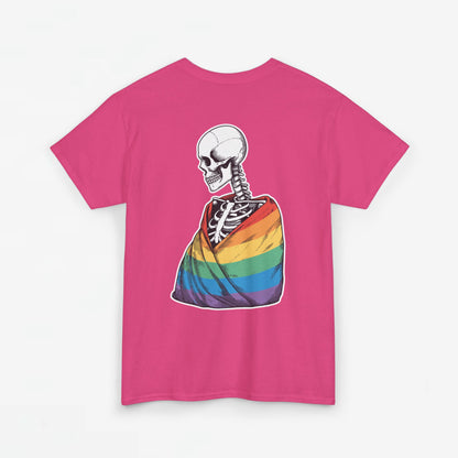 Gay Pride T-shirt - Skelet Regenboog Pride Vlag - Back Print - Oversized #76