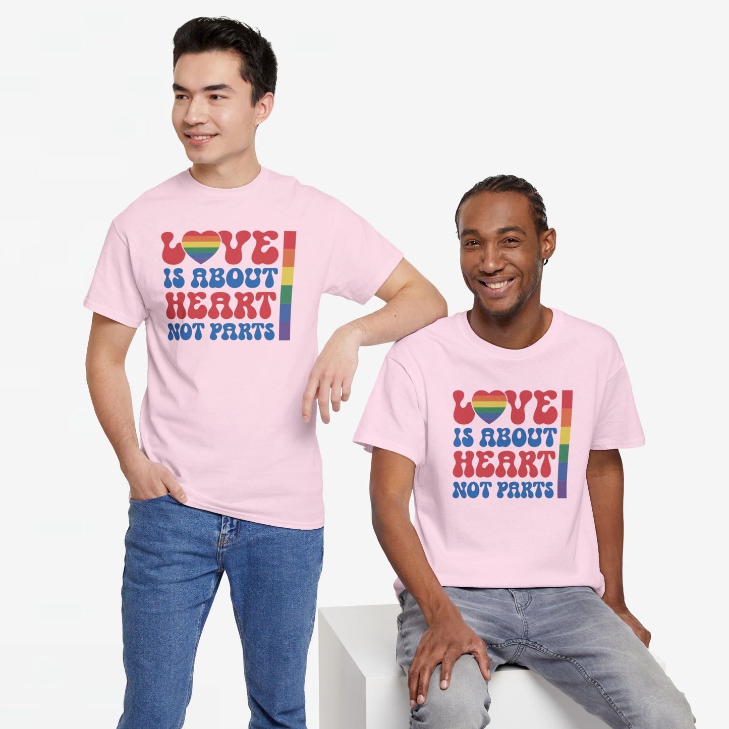 Gay Pride T-shirt - Love is about heart, not parts - Oversized #31