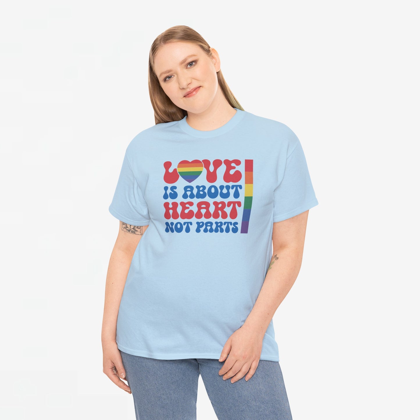 Gay Pride T-shirt - Love is about heart, not parts - Oversized #31