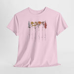 Roze T-shirt met bloemenprint op de borst