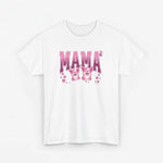 Wit oversized t-shirt met roze/paarse 'MAMA'-tekst en twee honden opdruk