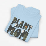 Lichtblauw oversized T-shirt met 'Plant Mom'-opdruk met planten en bloemen