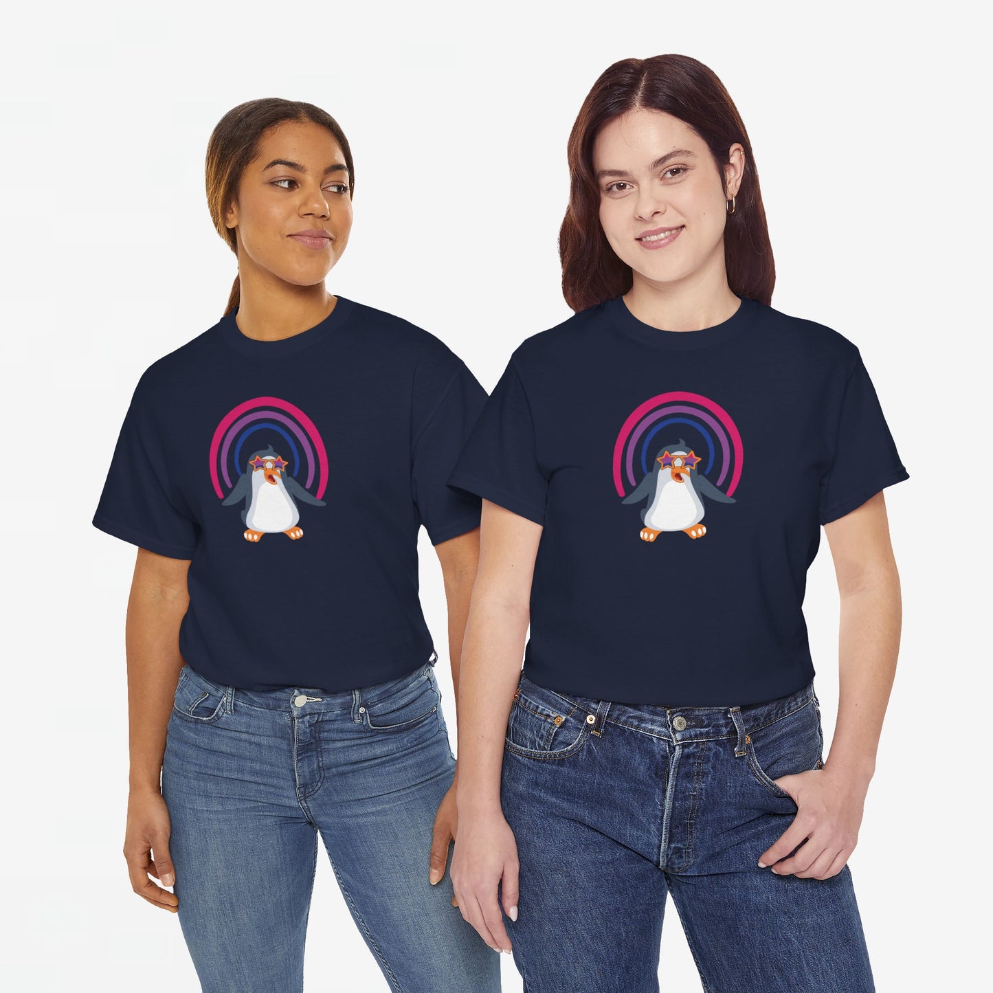 Gay Pride T-shirt - Bi Penguin - Oversized #59