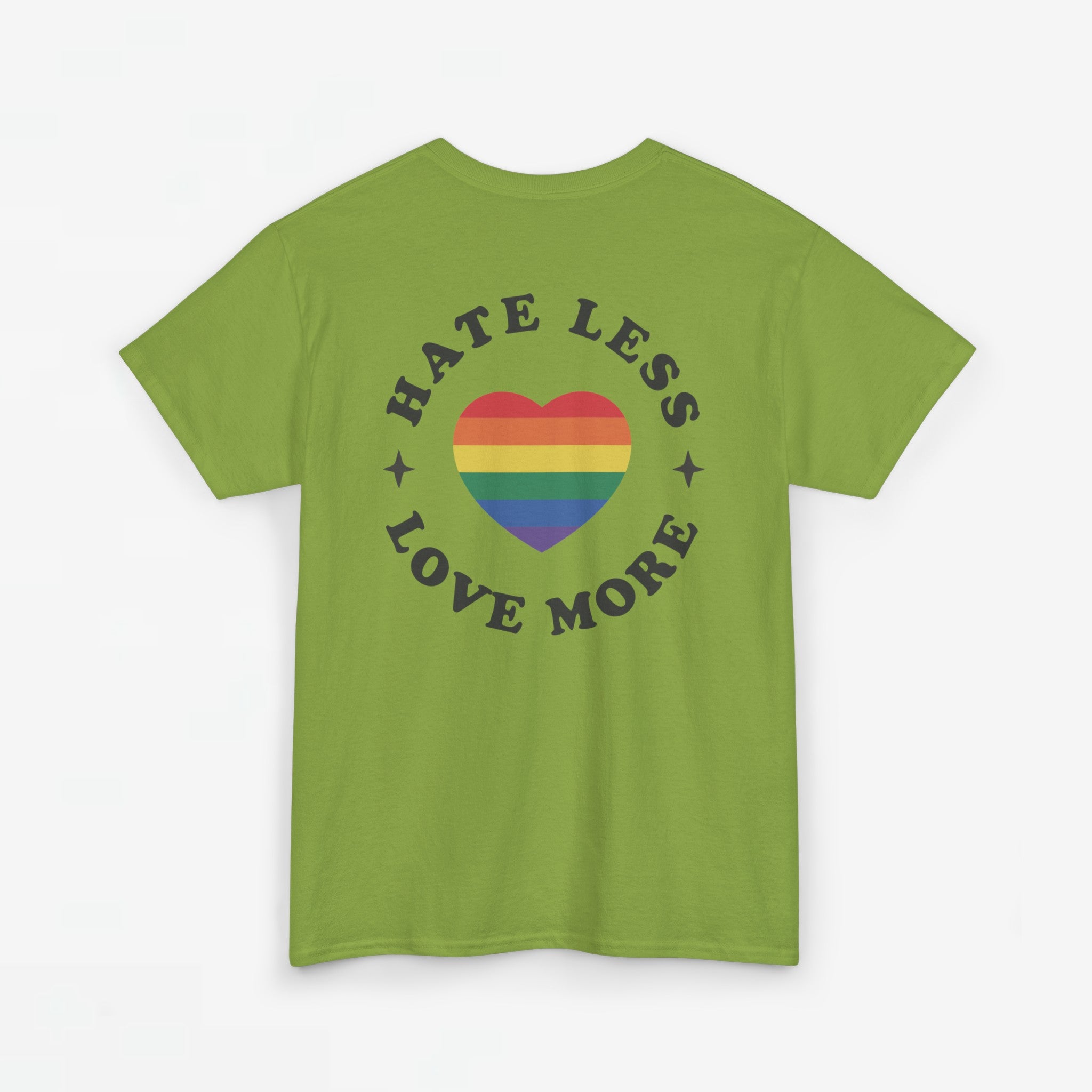 Gay Pride T-shirt - Hate Less Love More - Back Print - Oversized #13