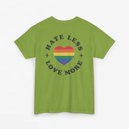 Gay Pride T-shirt - Hate Less Love More - Back Print - Oversized #13