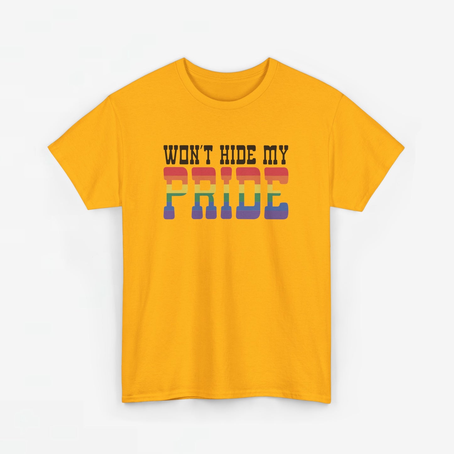 Gay Pride T-shirt - Won't Hide My Pride (zwarte tekst) - Oversized #27