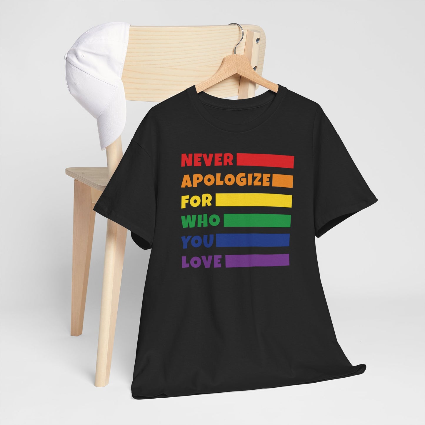 Gay Pride T-shirt - Never Apologize For Who You Love - Oversized #15