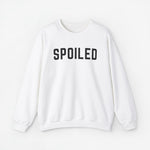 Sweatshirt met lange mouwen in wit met tekst SPOILED op de borst.