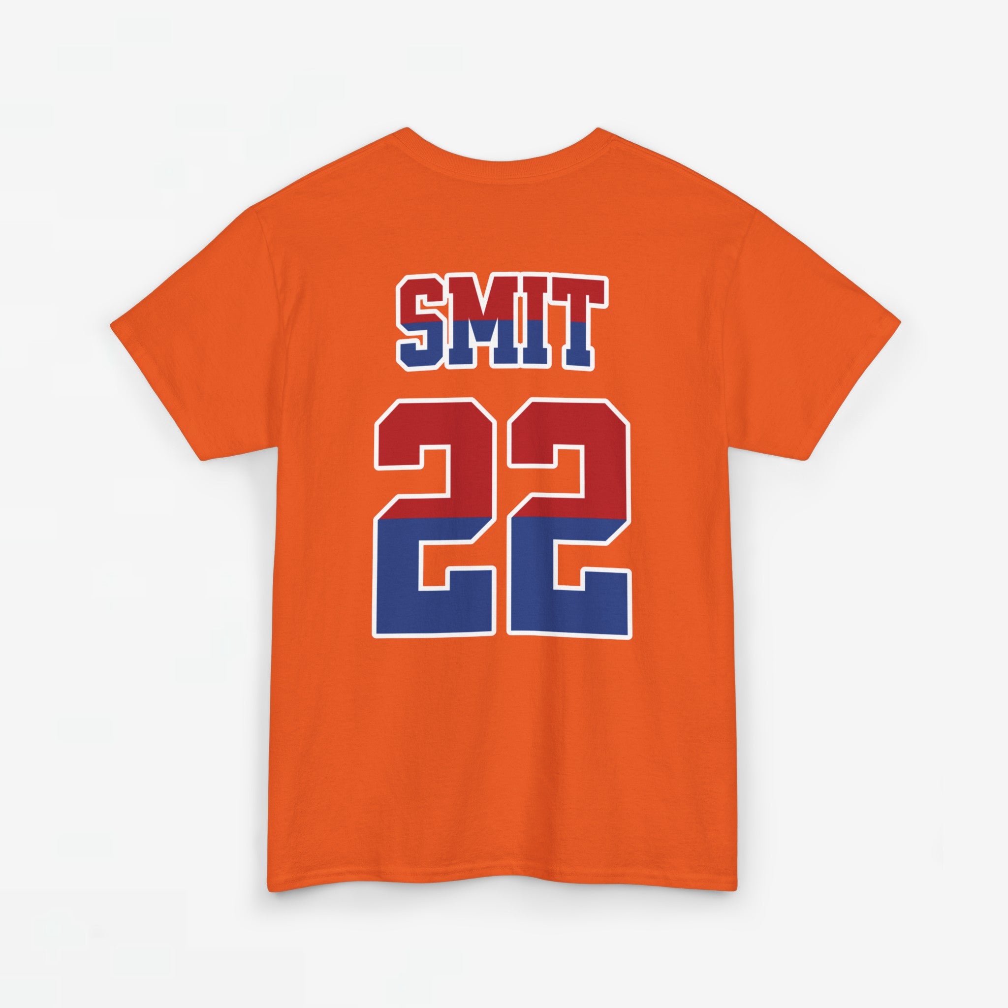 Oranje T-shirt voor EK, WK en Koningsdag - Personaliseer met Naam & Rugnummer - HOLLAND met Leeuw (rode en blauwe tekst)