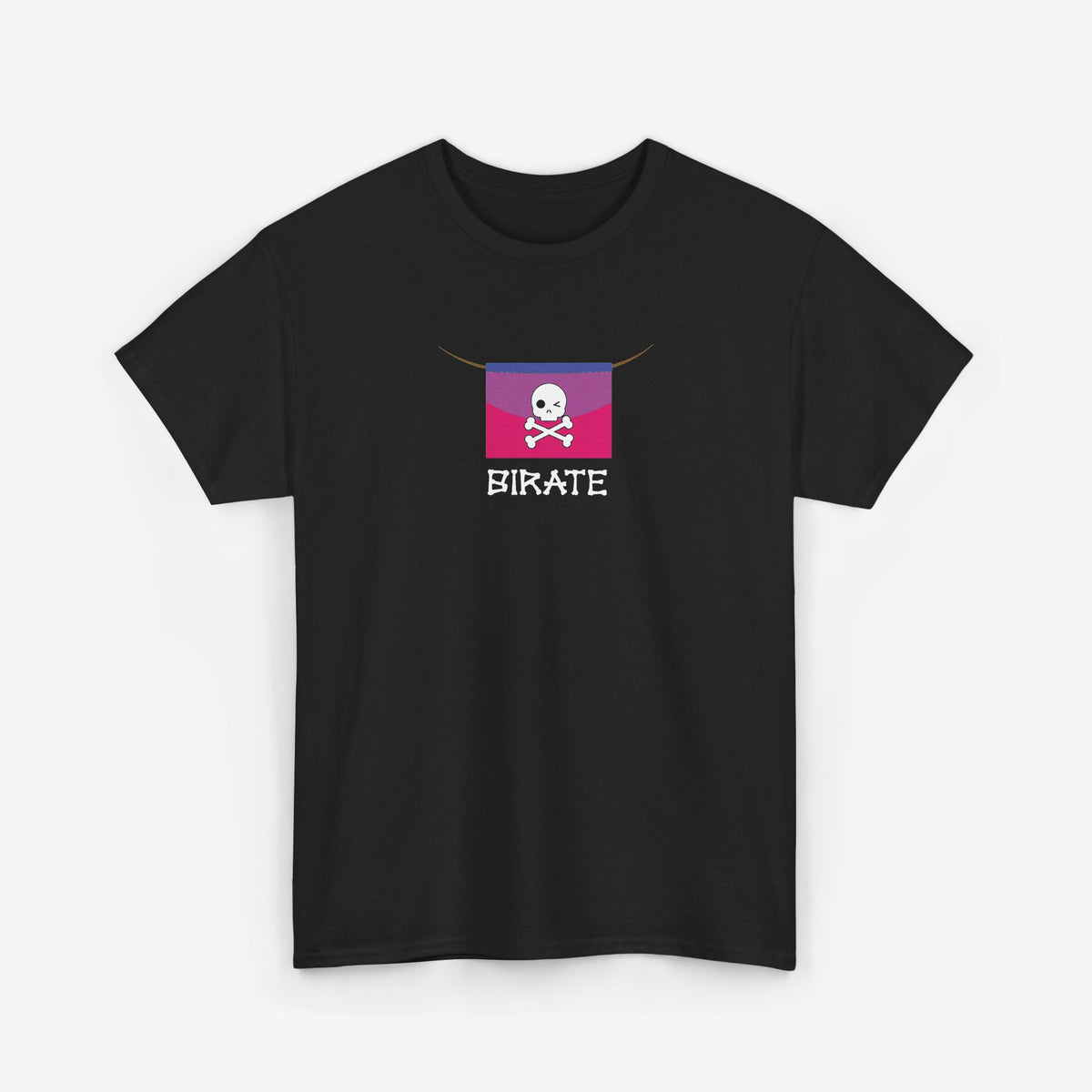 Zwarte t-shirt met pirate-schedelprint en ronde hals