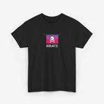 Zwarte t-shirt met pirate-schedelprint en ronde hals