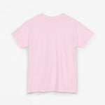 Roze oversized T-shirt met ronde hals, effen achterzijde.