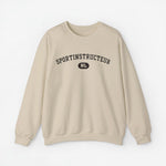 Beige sweatshirt met ronde hals en borstprint "SPORTINSTRUCTEUR"