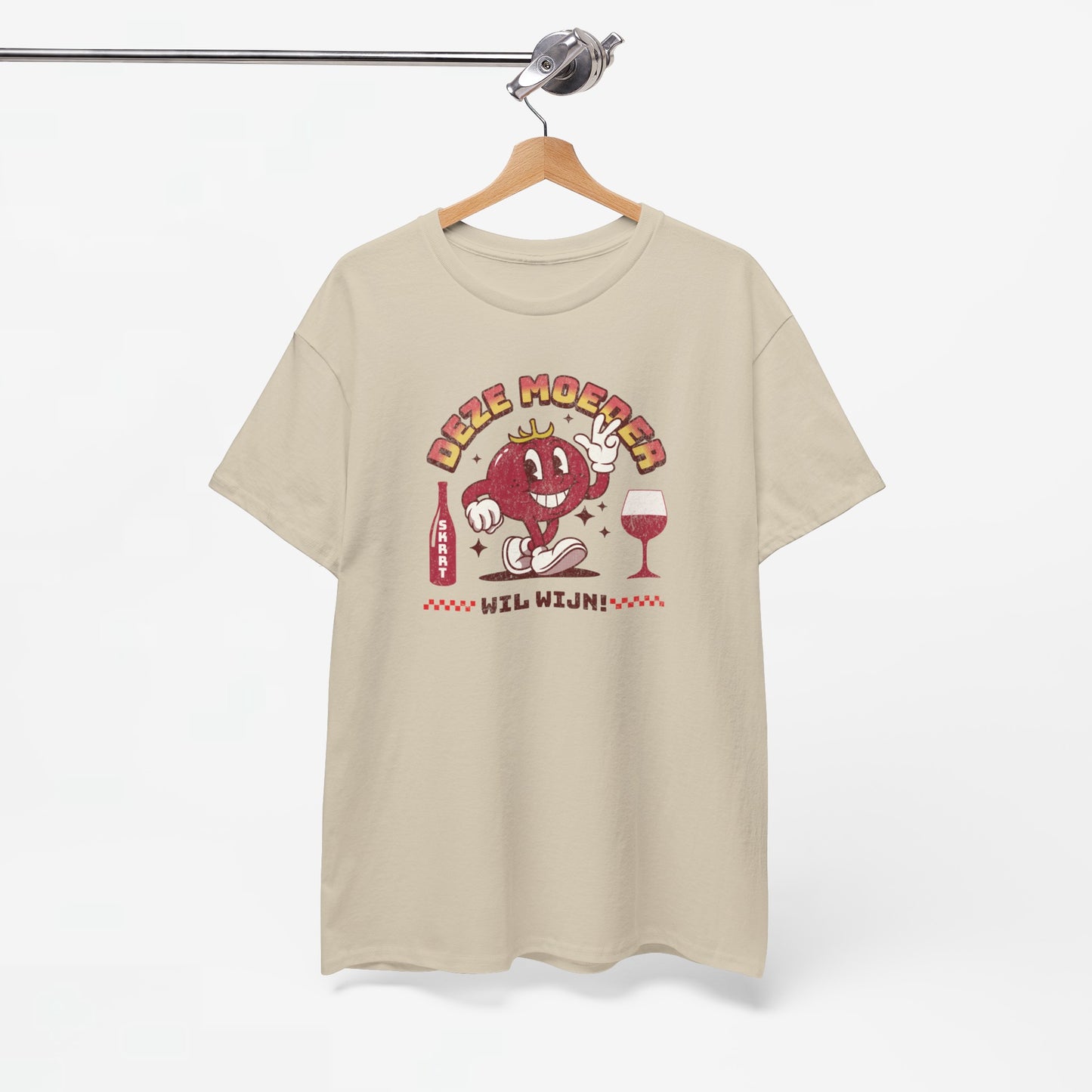 Moederdag Mama Cadeau - T-shirt - Deze Moeder Wil Wijn - Oversized - #97
