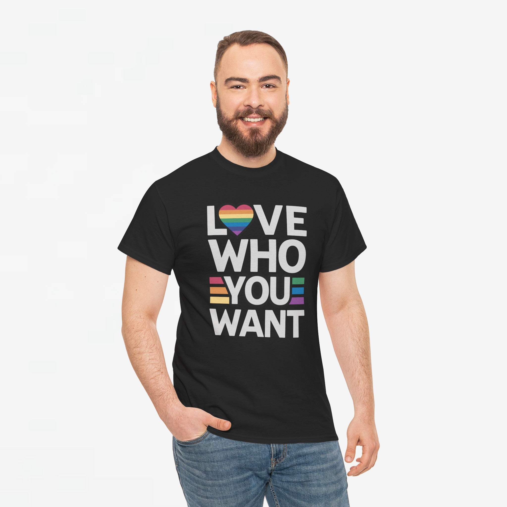 Gay Pride T-shirt - Love Who You Want - Oversized #52
