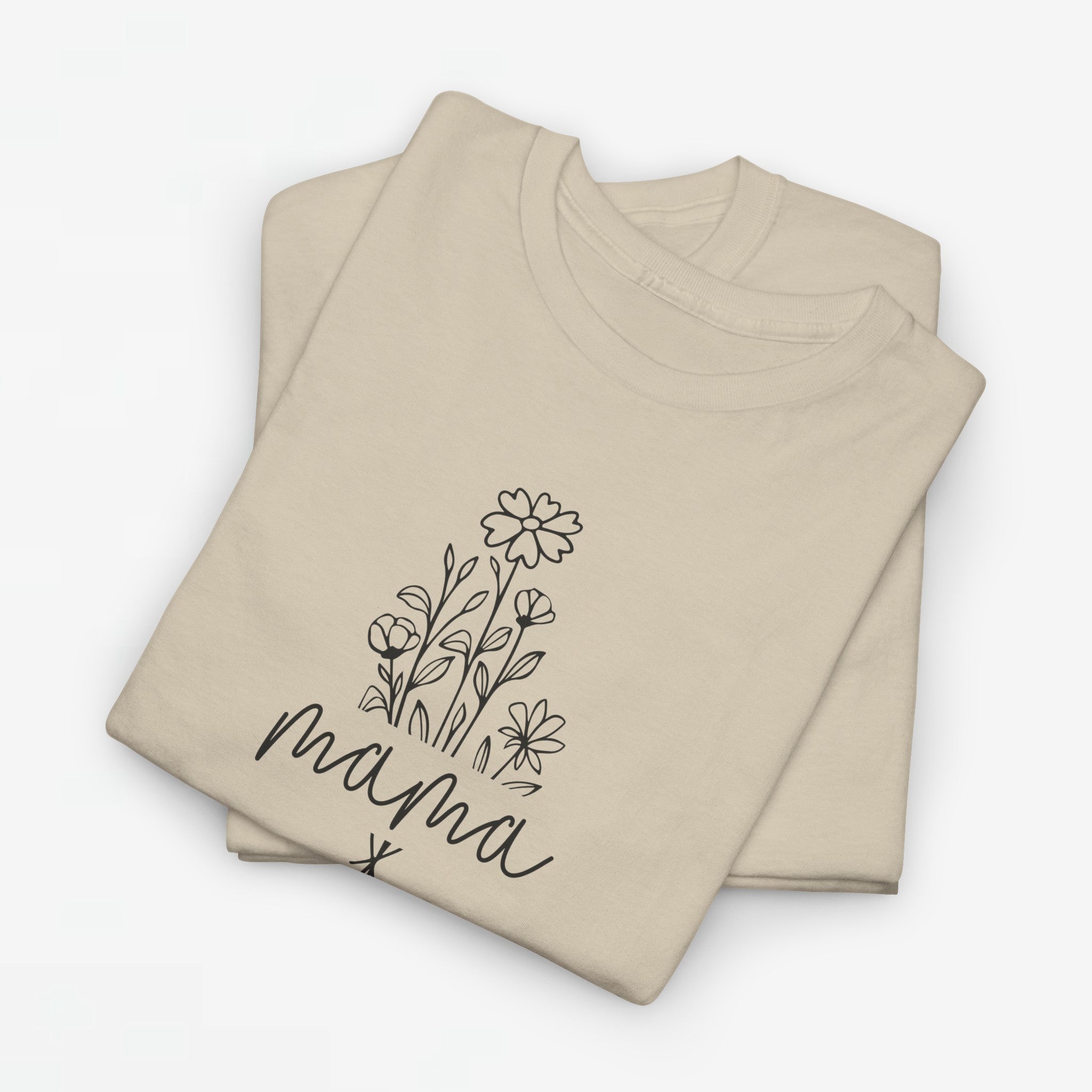 Moederdag Mama Cadeau - T-shirt - Line Art Bloem - Oversized - #23