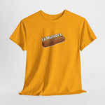 Oranje oversized T-shirt met Frikandel-frontprint op de borst