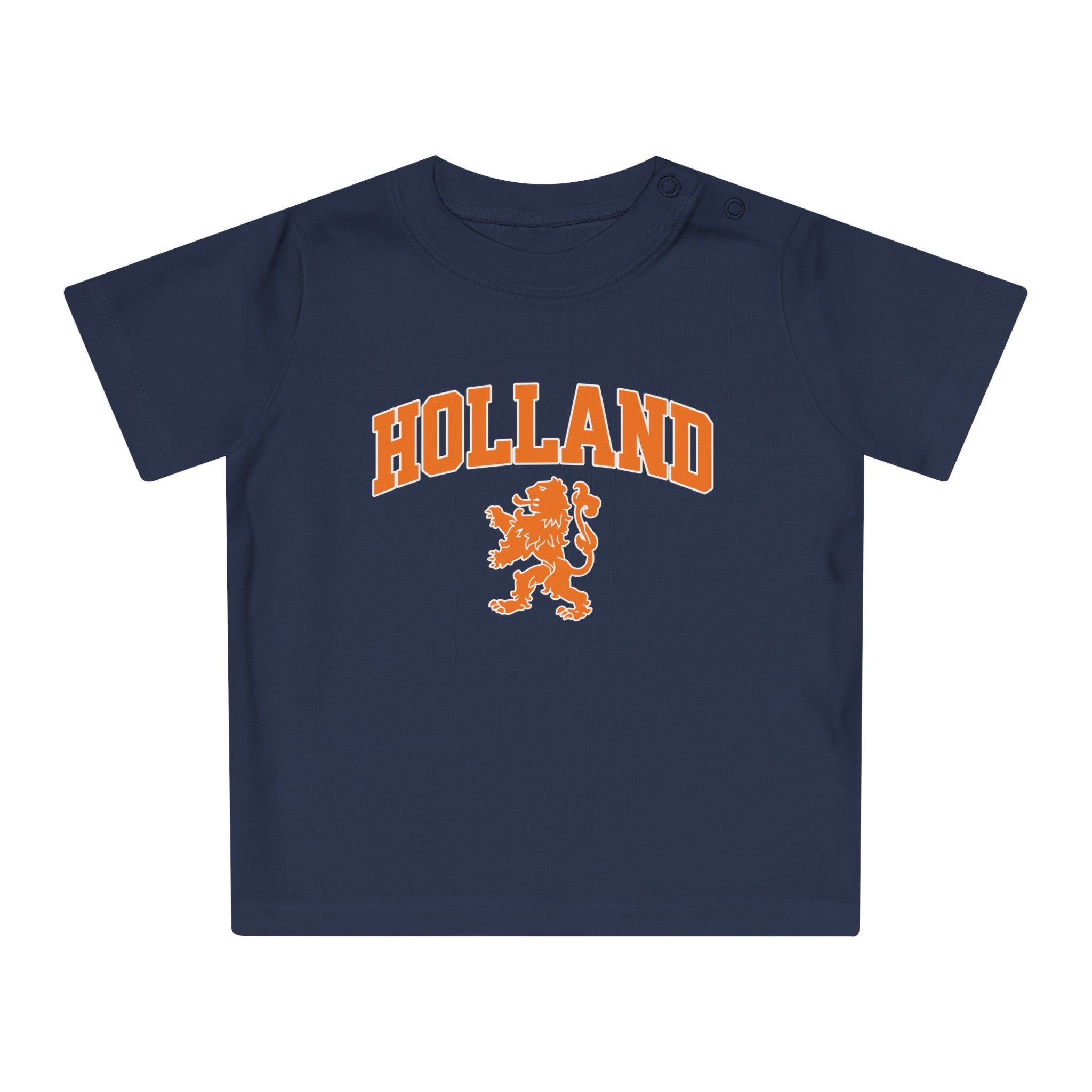 Baby T-shirt voor EK, WK en Koningsdag - HOLLAND met Leeuw