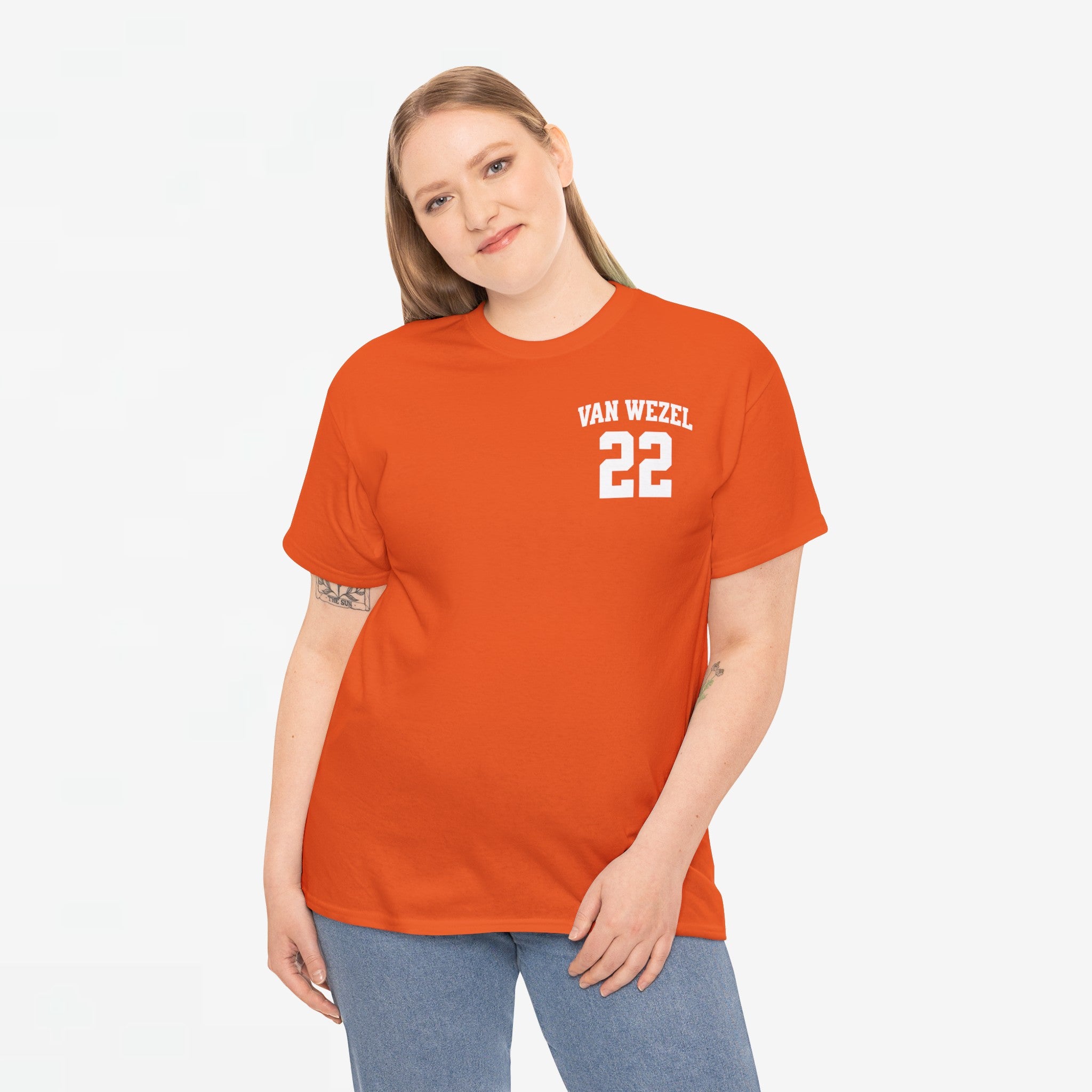 Oranje T-shirt voor EK, WK en Koningsdag - Personaliseer met Naam & Rugnummer (witte tekst)
