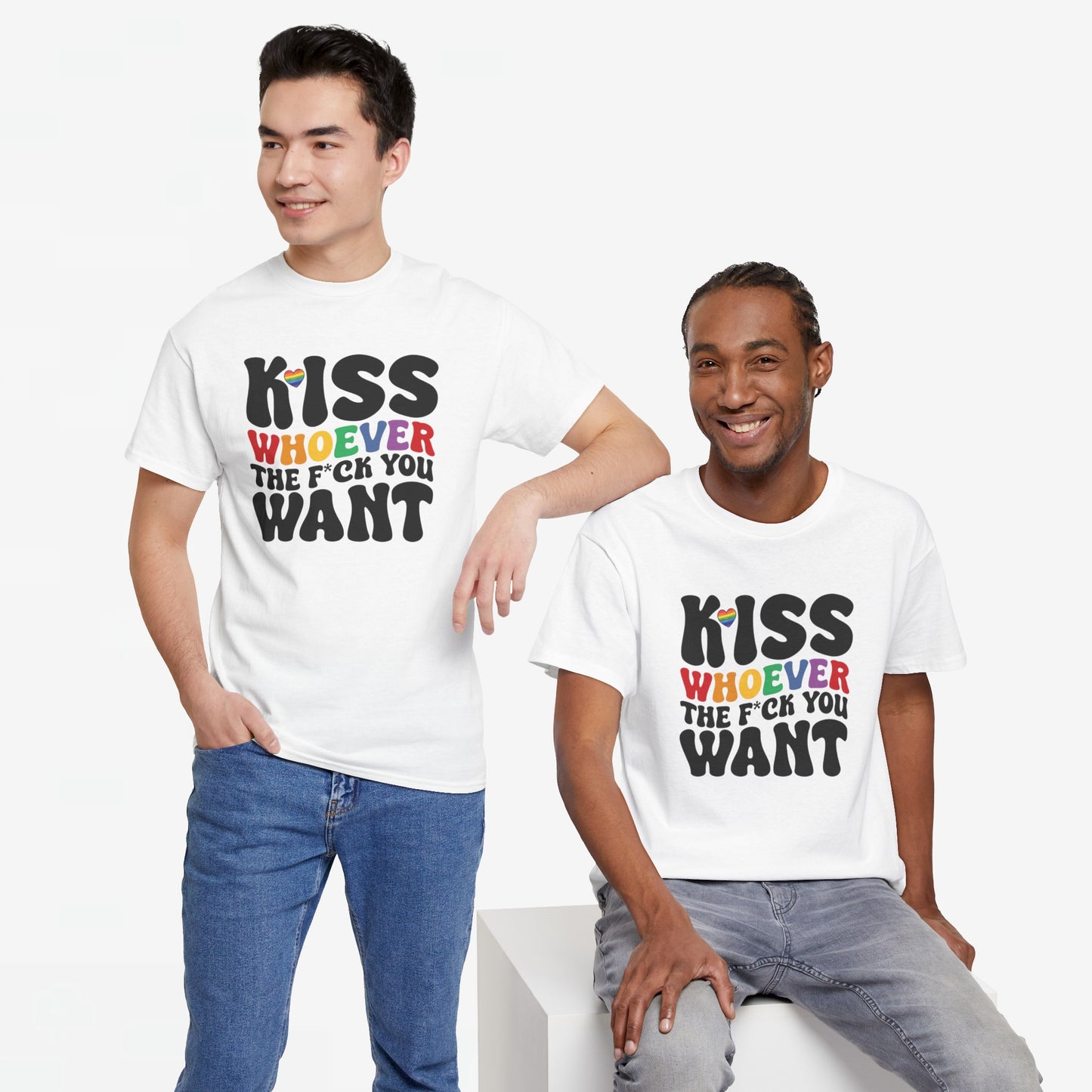 Gay Pride T-shirt - Kiss whoever the f*ck you want - Oversized #34