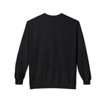 Zwarte varsity sweater met ronde hals, achterkant zonder opdruk