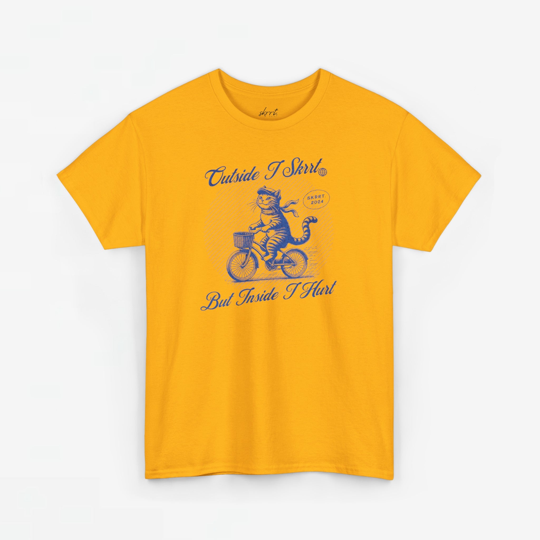 Outside I Skrrt But Inside I hurt | Front Print | T-shirt | Oversized Tee bij Skrrtshirt