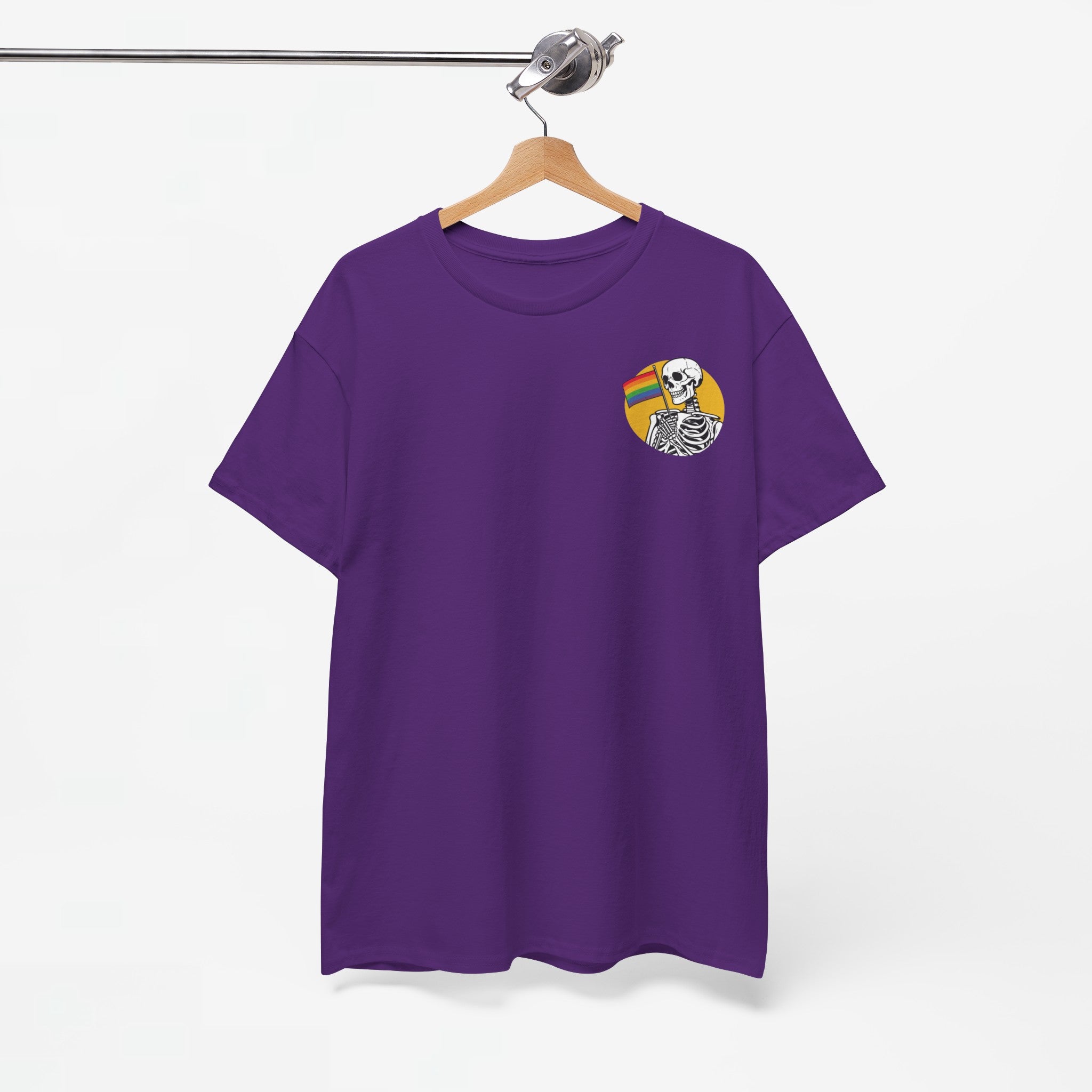 Gay Pride T-shirt - Skelet Pride Vlag - Back Print - Oversized #68