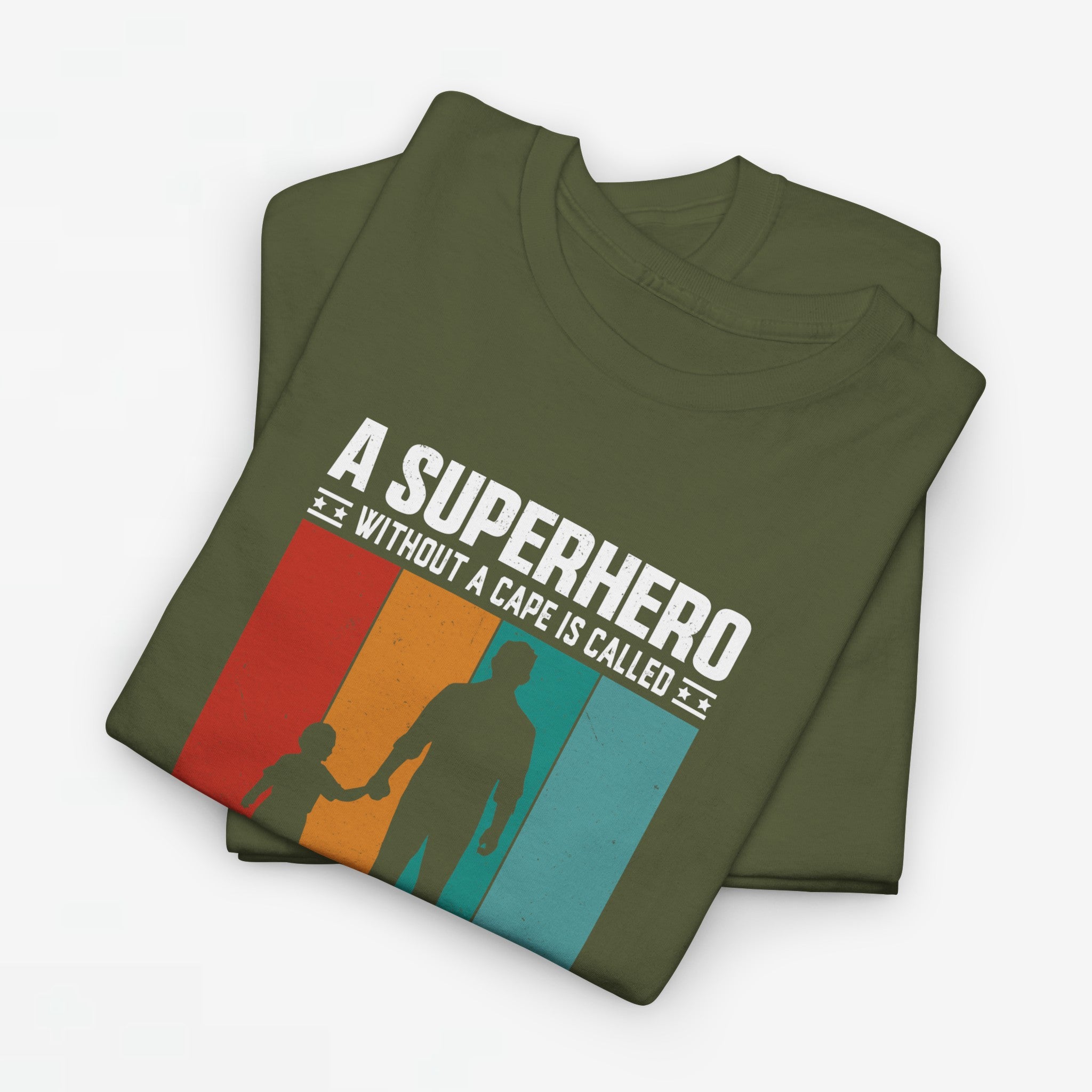 Vaderdag Papa Cadeau - T-shirt - A Superhero without a cape is called PAPA - Oversized #24
