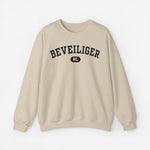 Beige trui met ronde hals en BEVEILIGER-print met NL-logo